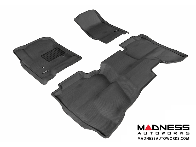 Chevrolet Silverado Double Cab Floor Mats (Set of 3) - Black by 3D MAXpider (2014-)